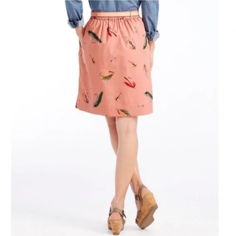 *L.L. BEAN* Pink Stretch Band Tie Waist Fly Fishing Lure Print Size Large - Picture 3 of 8